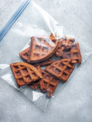 Freezer Friendly Chocolate Waffles