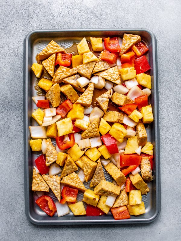 Freeze Friendly Sheet Pan Sweet and Sour Tempeh