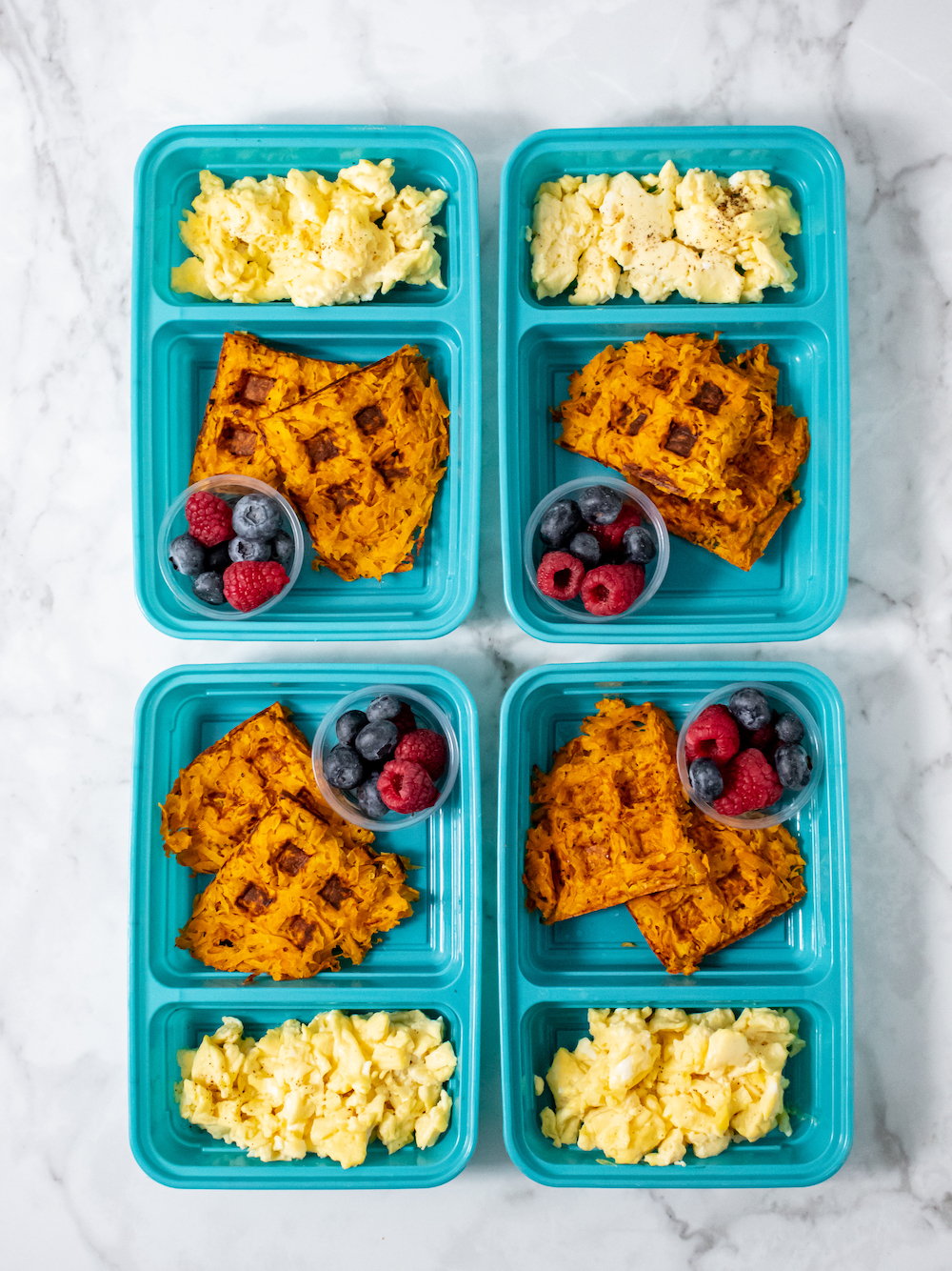 Sweet Potato Hash Brown Breakfast Waffles