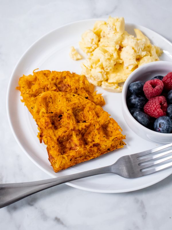 Sweet Potato Hash Brown Breakfast Waffles