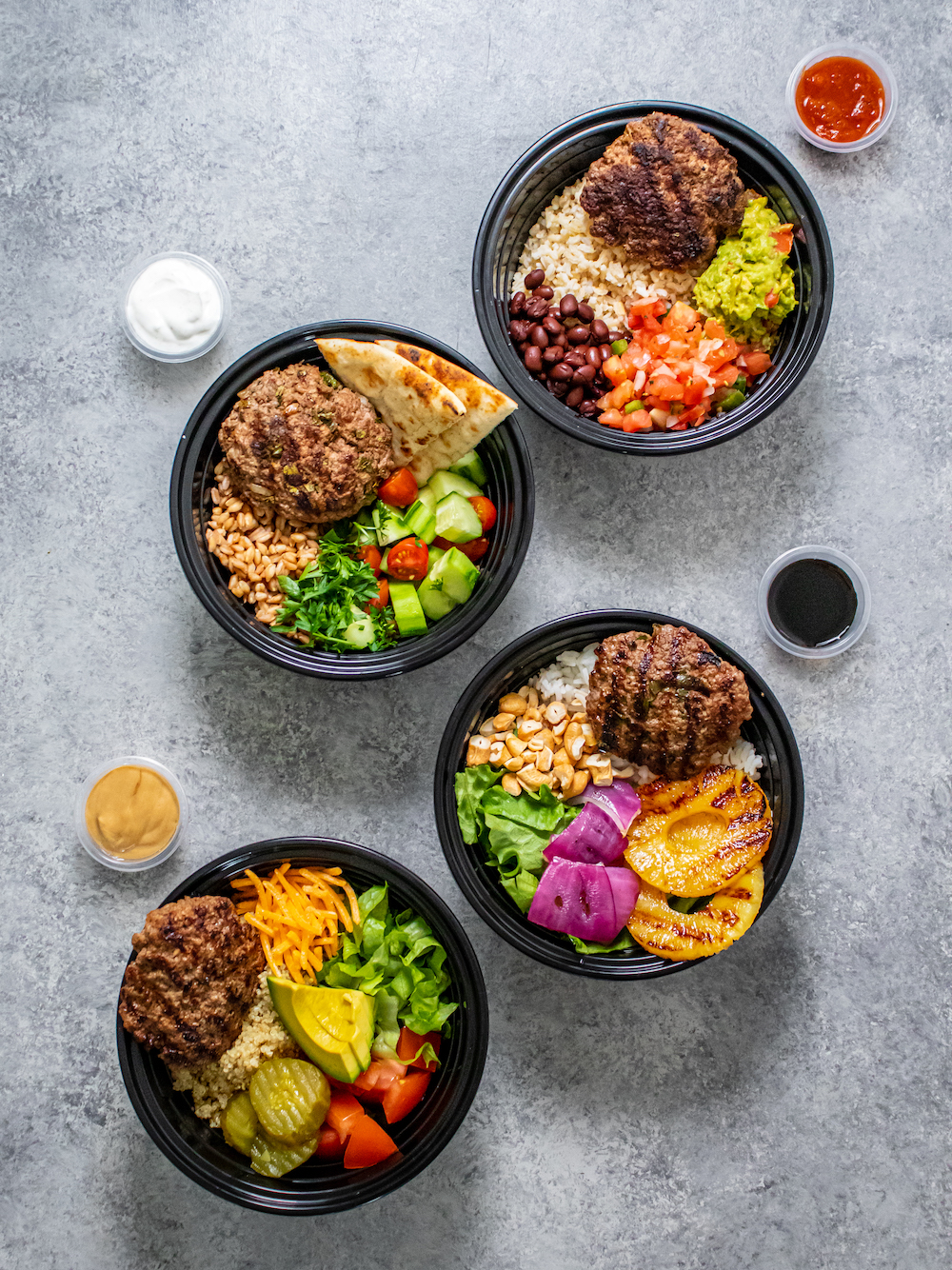 Greek Burger Bowl Ingredients