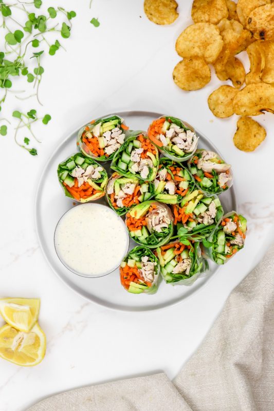 Avocado & Chicken Summer Rolls