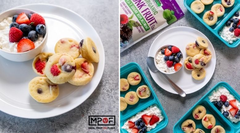 Berry Protein Pancake Bites