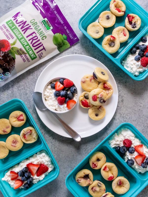 Berry Protein Pancake Bites