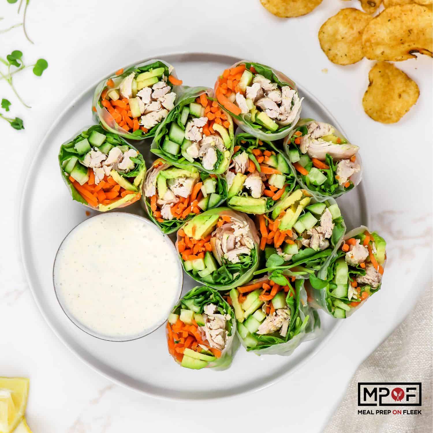 Avocado & Chicken Summer Rolls