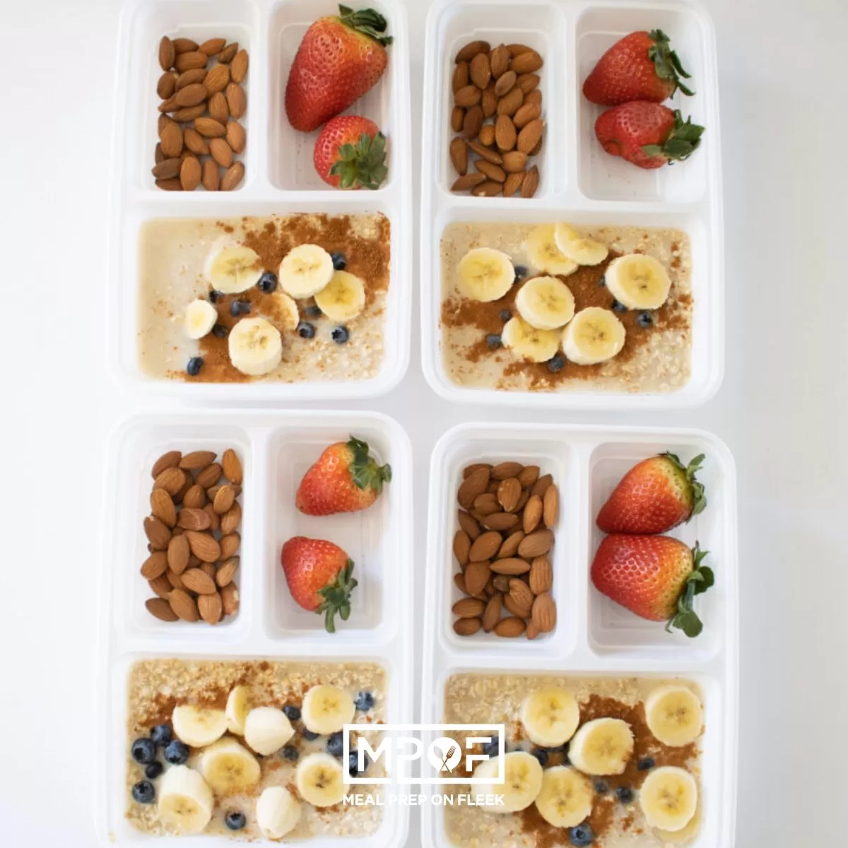 Overnight Oats with berries and bananas