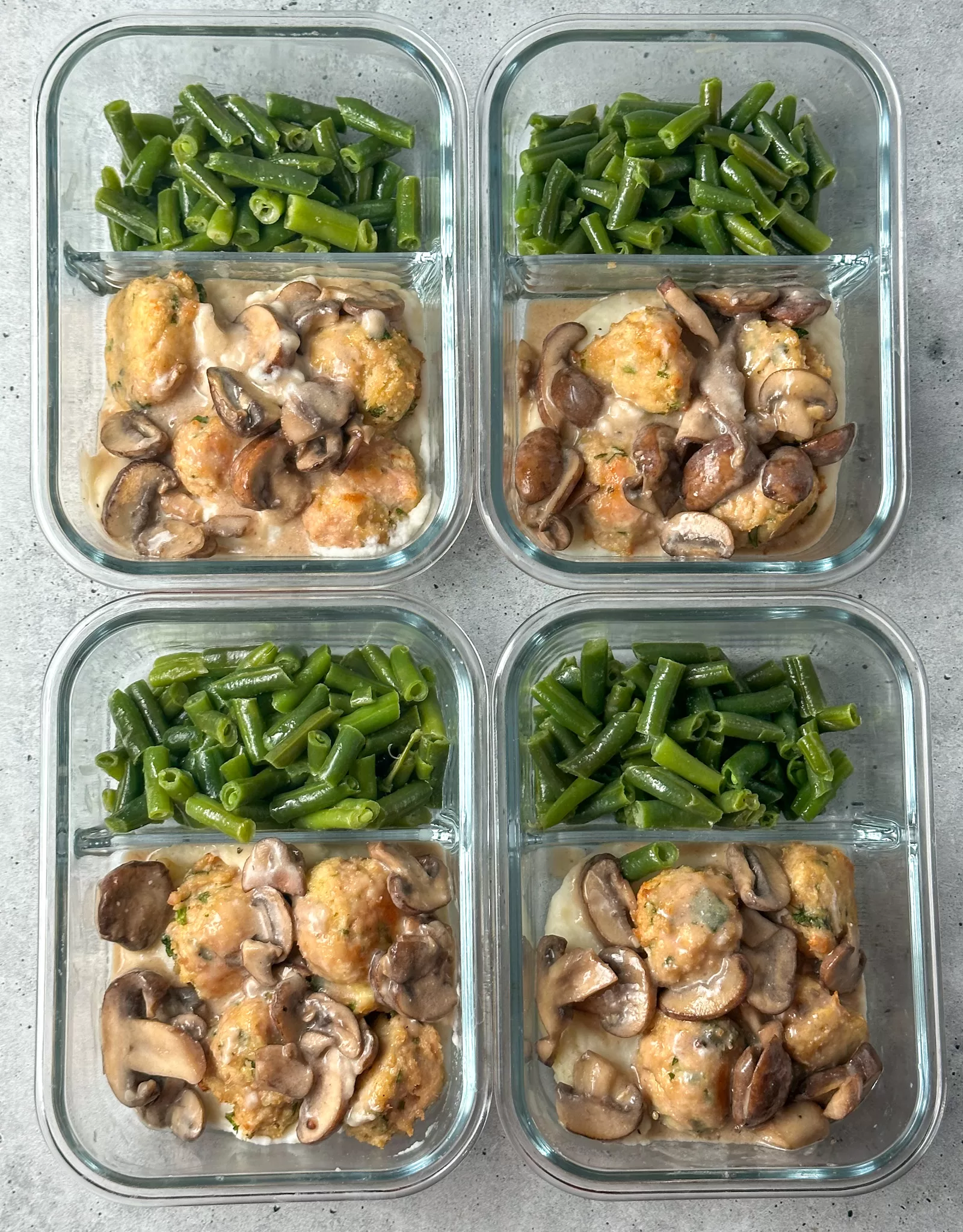chicken marsala meatballs meal prep