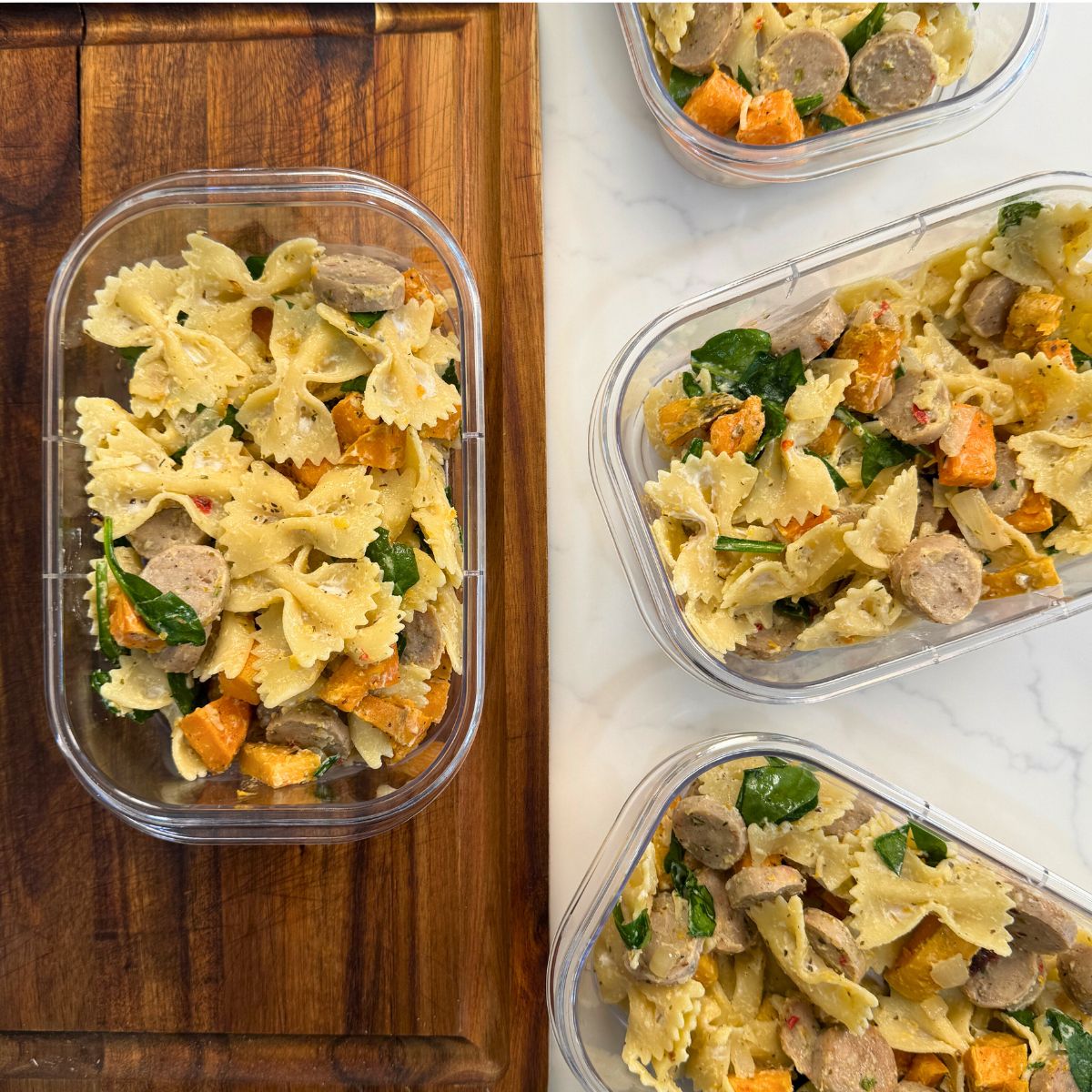 Creamy Sweetpotato Sausage Pasta