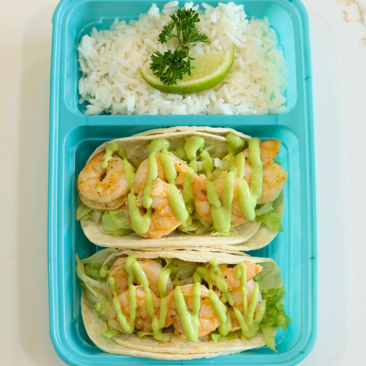 Shrimp Tacos with Avocado Crema